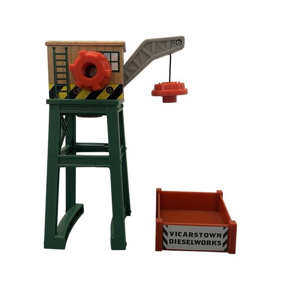 Thomas & Friends Vicarstown DIESEL WORKS Crane & Cargo Bin Wooden Railway - Picture 1 of 7